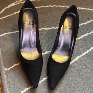Stuart Weitzman Black Pointed Toe Heels